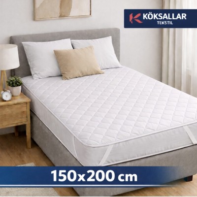 Çift Kişilik 150x200 cm Dört Köşe Lastikli Kapitone Alez – Yatak Koruyucu